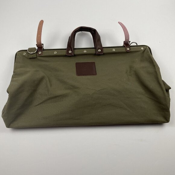 Line of Trade Canvas Weekender Bag Olive Green Double Top Handle Large Buckles - Picture 1 of 10